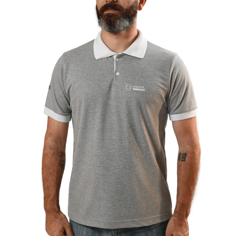 Camiseta Polo Masculina Cor: Branco; Unidade: Tanques