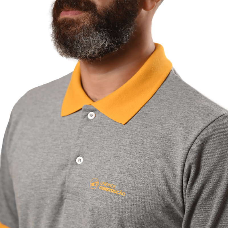 Camiseta Polo Masculina Cor: Amarela; Unidade; Construção