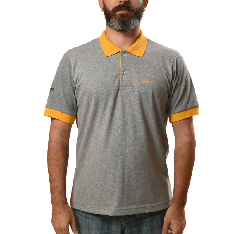 Camiseta Polo Masculina Cor: Amarela; Unidade; Construção