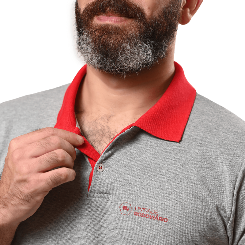 Camiseta Polo Masculina Cor: Vermelho; Unidade: Rodoviario