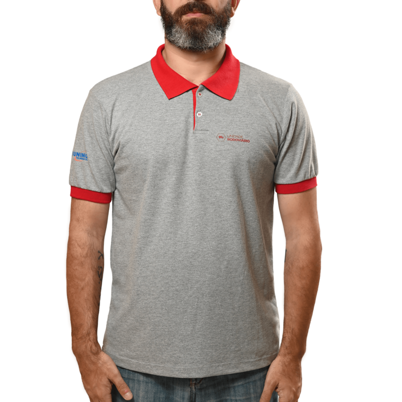 Camiseta Polo Masculina Cor: Vermelho; Unidade: Rodoviario