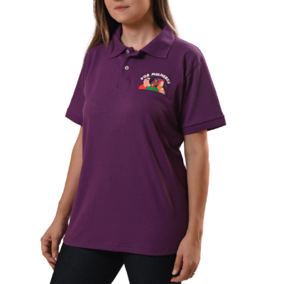 Camiseta Polo Roxa Por Mulheres