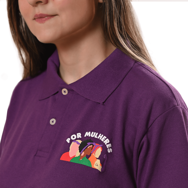 Camiseta Polo Roxa Por Mulheres