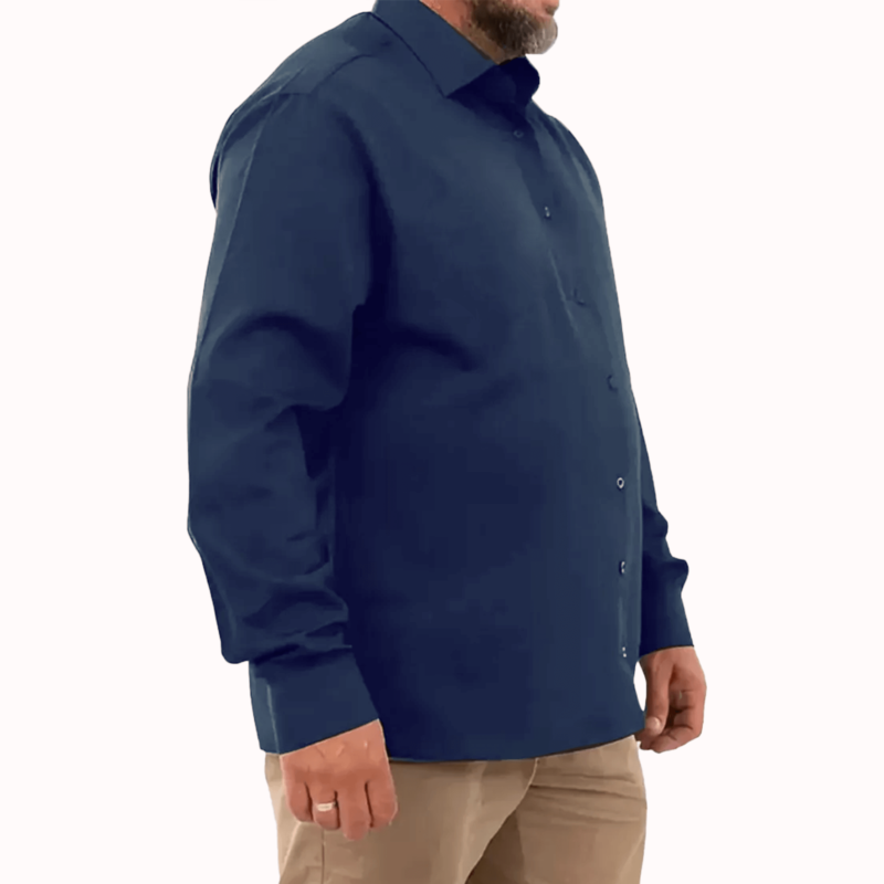 Camisa Social Masculina Azul Marinho Tamanho Nobre