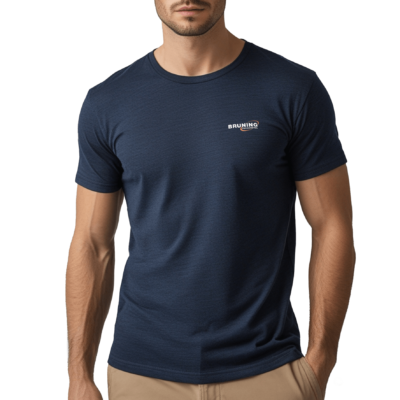 Camiseta Manga Curta Unissex Algodão Azul Marinho