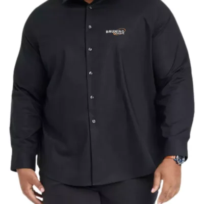 Camisa Social Masculina Preta Tamanho Nobre