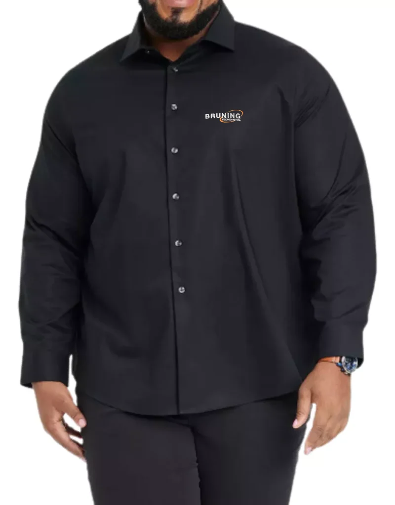 Camisa Social Masculina Preta Tamanho Nobre