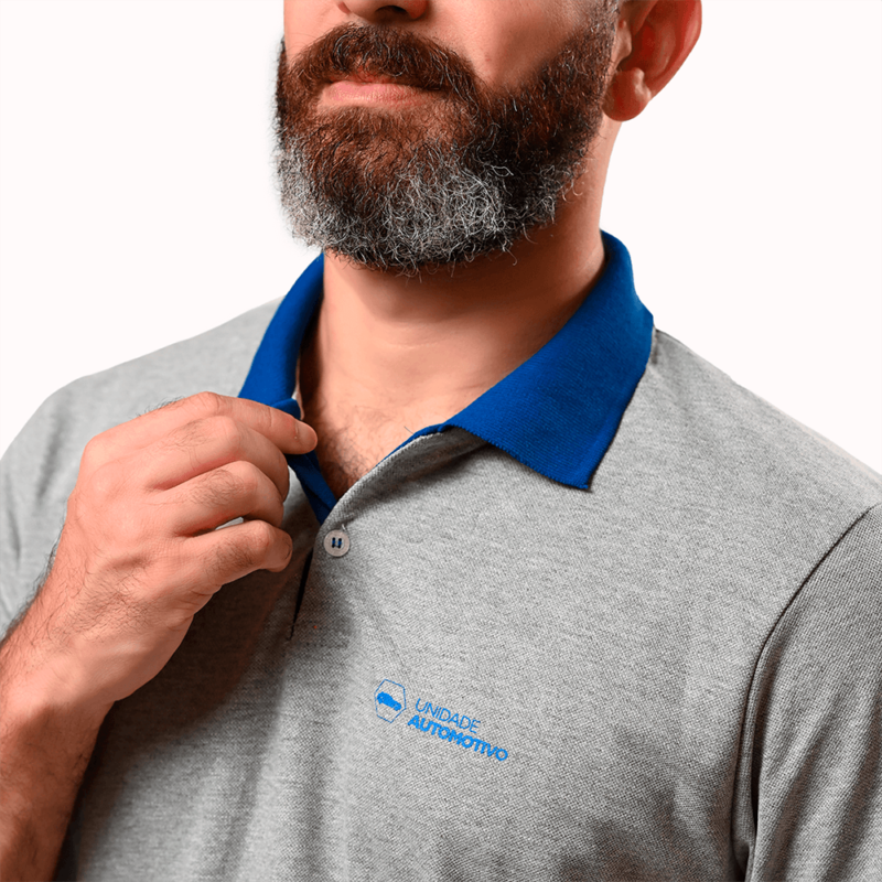 Camiseta Polo Masculina Cor: Azul Unidade: Automotivo