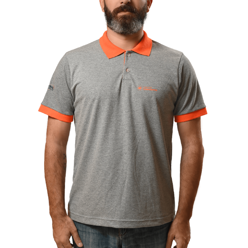 Camiseta Polo Masculina Cor: Laranja; Unidade: Corporativo