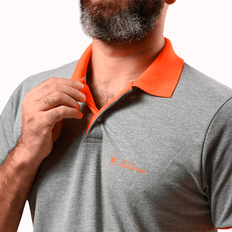 Camiseta Polo Masculina Cor: Laranja; Unidade: Corporativo