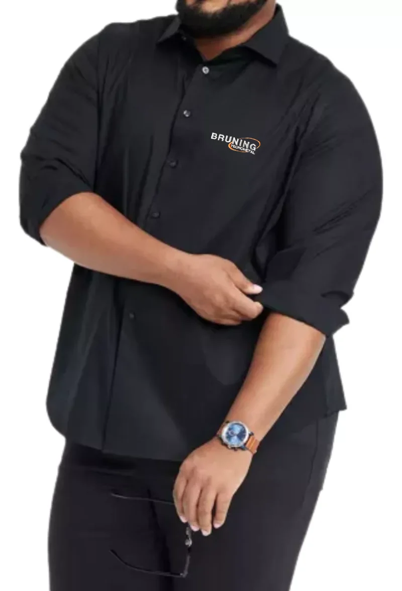 Camisa Social Masculina Preta Tamanho Nobre