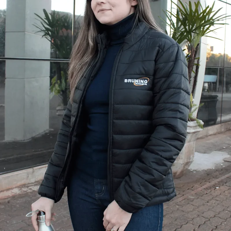 Jaqueta Preta Feminina Puffer