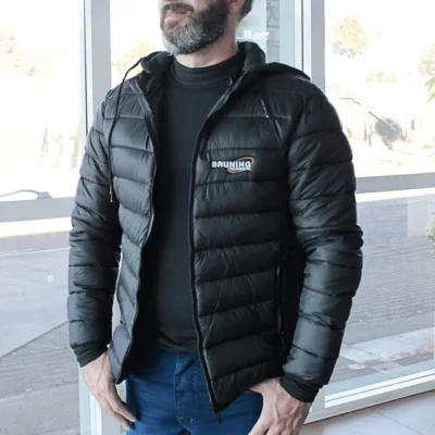 Jaqueta Masculina Puffer  Preta  C/ Capuz