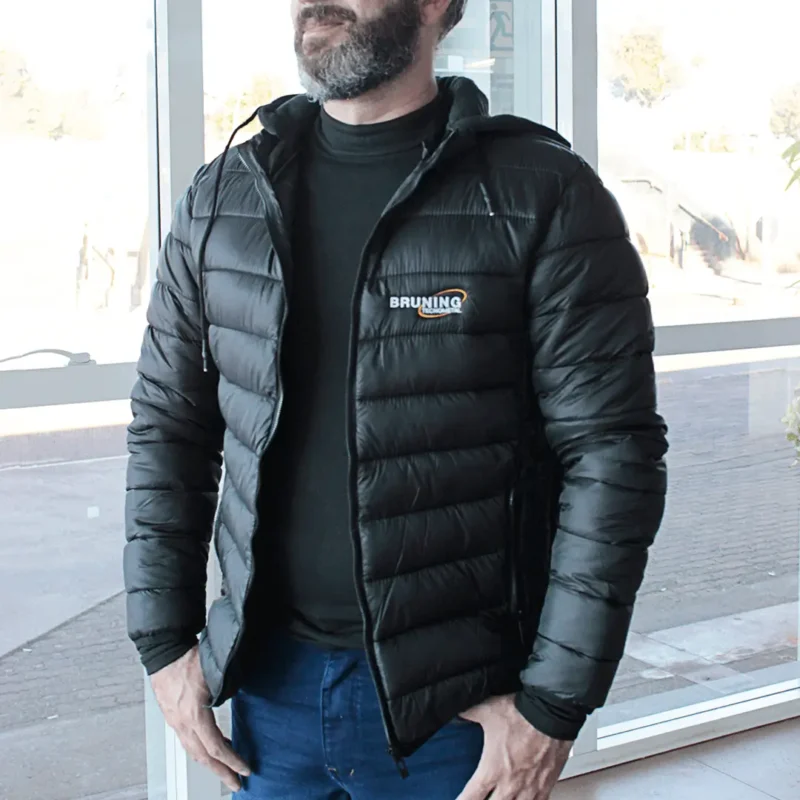 Jaqueta Masculina Puffer  Preta  C/ Capuz