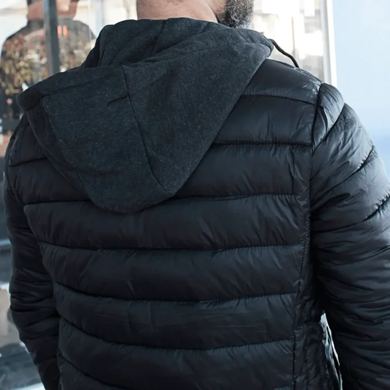 Jaqueta Masculina Puffer  Preta  C/ Capuz