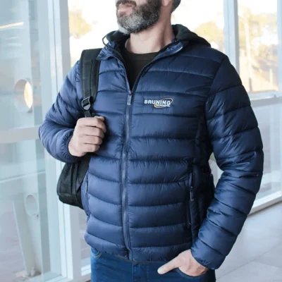 Jaqueta Masculina Puffer Azul C/ Capuz