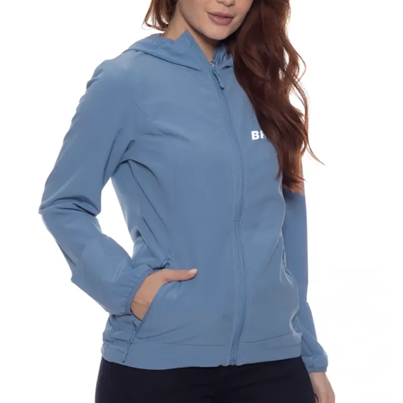 Jaqueta Corta Vento Feminina Azul Claro